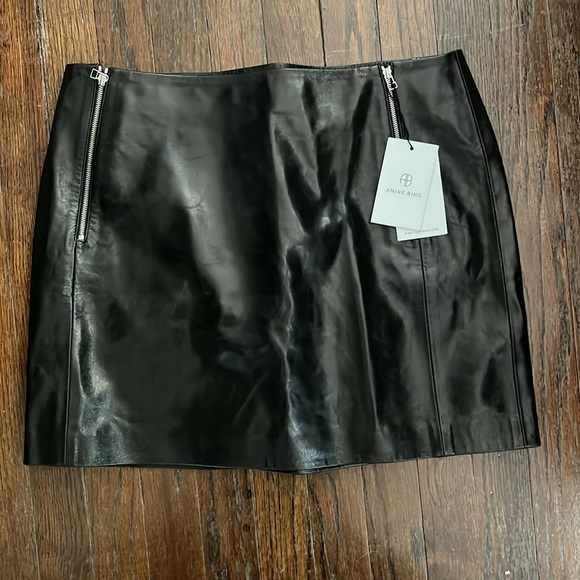 NWT Anine Bing Leather Julia Skirt - Picture 7 of 7